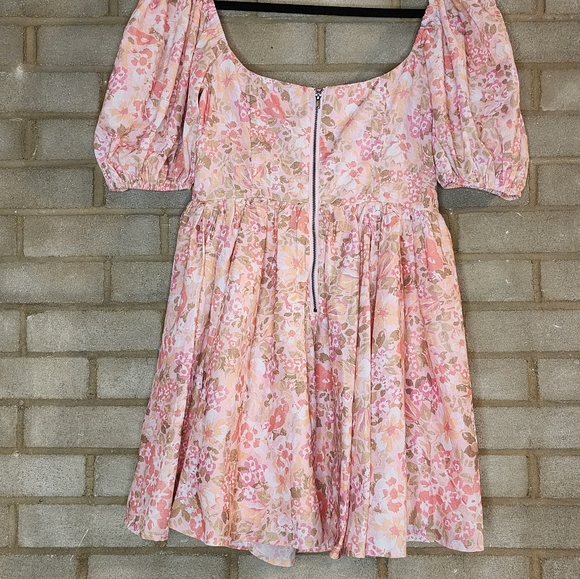 Showpo Phorchia Mini Floral Puff Sleeve Corset Dress - Picture 6 of 9